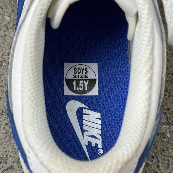 NIKE Dunk Low Retro Sneakers 1.5 33 EU White Blue Running Shoes EUC Kids Shoe - Picture 11 of 12